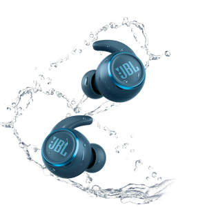 JBL Reflect Mini NC - Blue - Waterproof true wireless Noise Cancelling sport earbuds - Front